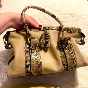 Burberry Leather & Snake Skin Bag - image 1